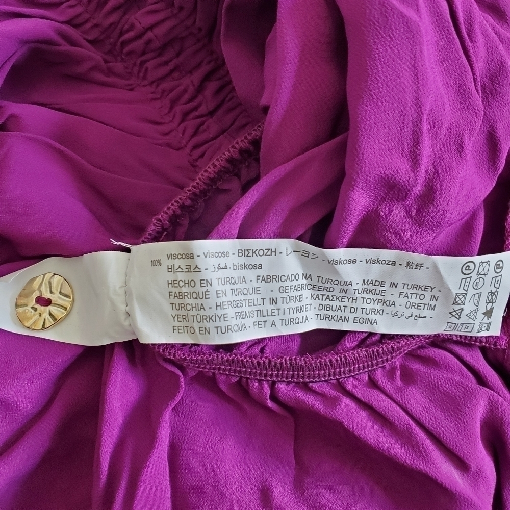 Zara Draped Ruffled Blogger Favorite Purple Mini Dress NWT XS - Picture 14 of 14